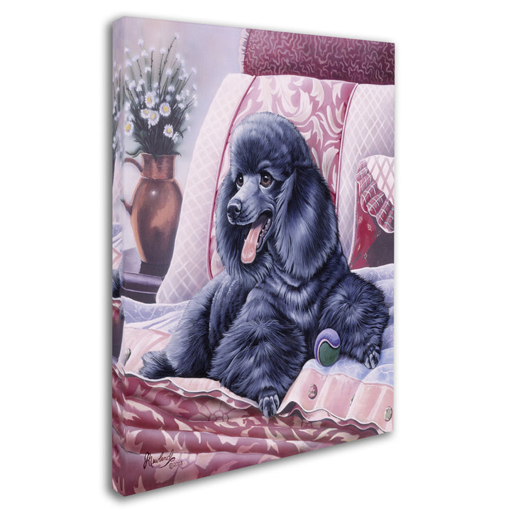 Jenny Newland Black Poodle 14 x 19 Canvas Art Image 3