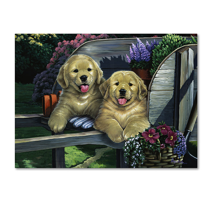 Jenny Newland Wagging Along For The Ride 14 x 19 Canvas Art Image 1