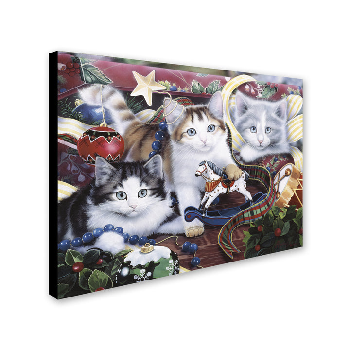 Jenny Newland Christmas Kittens and All The TrimNs 14 x 19 Canvas Art Image 3