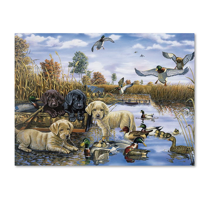 Jenny Newland A Playful Tail Waggin Day 14 x 19 Canvas Art Image 1