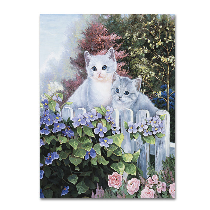 Jenny Newland Kittens In The Masters Garden 14 x 19 Canvas Art Image 1