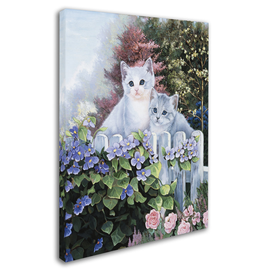 Jenny Newland Kittens In The Masters Garden 14 x 19 Canvas Art Image 3