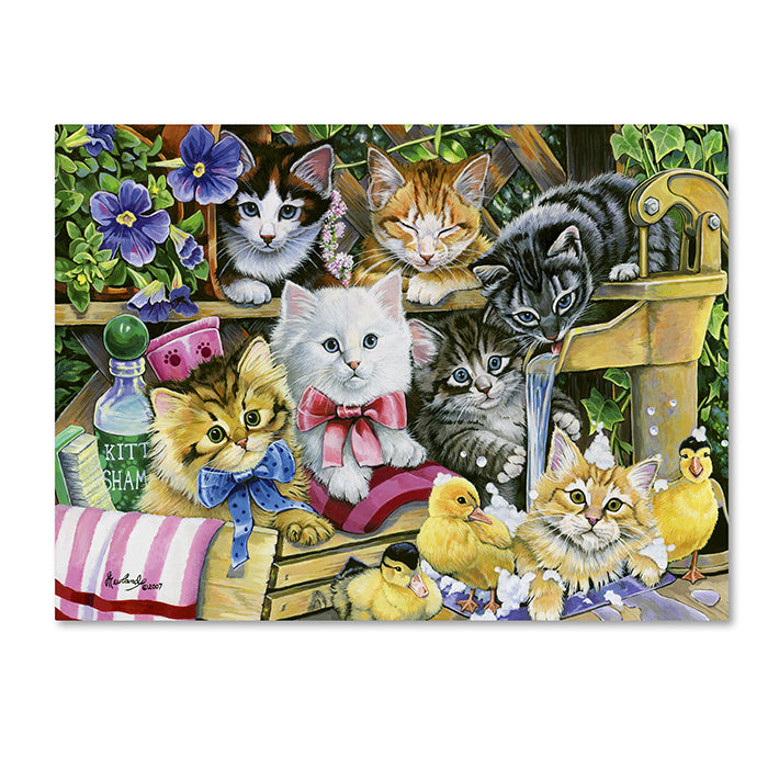 Jenny Newland Bathtime Kittens 14 x 19 Canvas Art Image 1