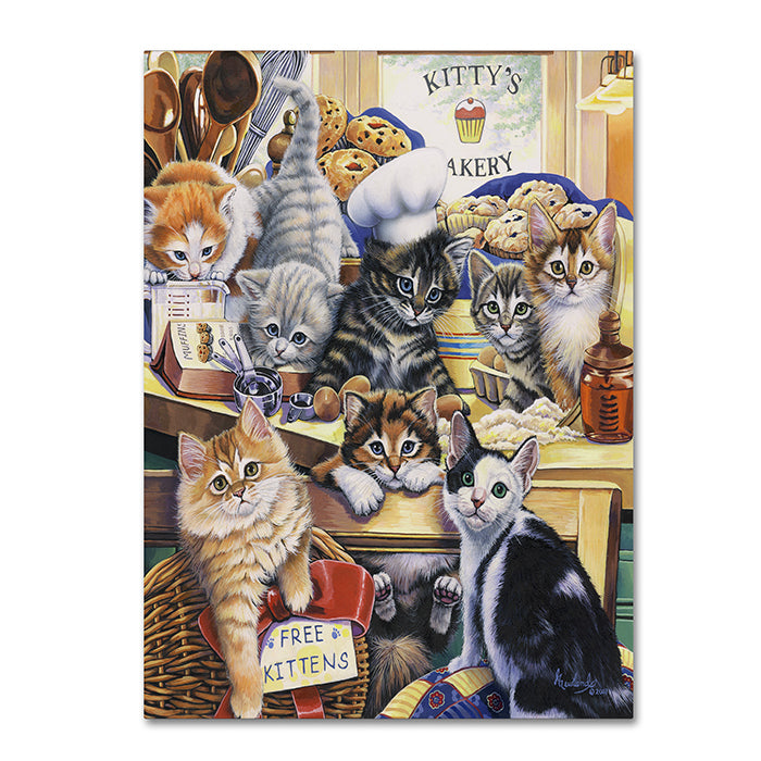 Jenny Newland Kitty Bakery 14 x 19 Canvas Art Image 1