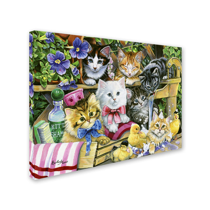 Jenny Newland Bathtime Kittens 14 x 19 Canvas Art Image 3