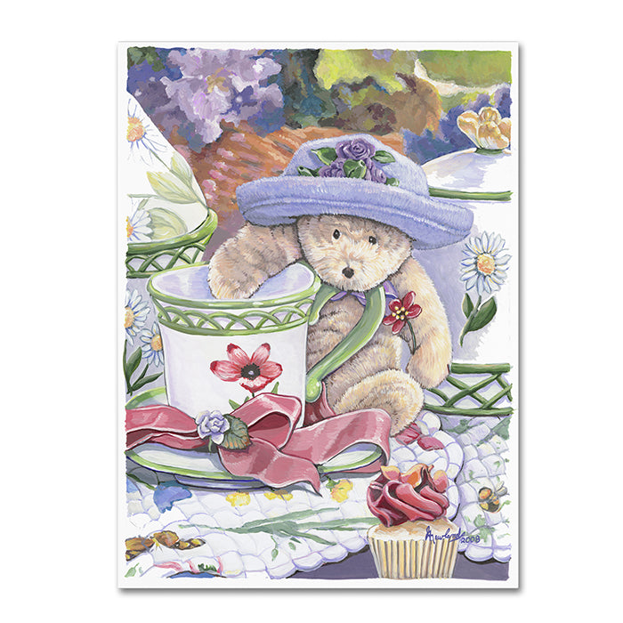 Jenny Newland Tea Party Bear 3 14 x 19 Canvas Art Image 1