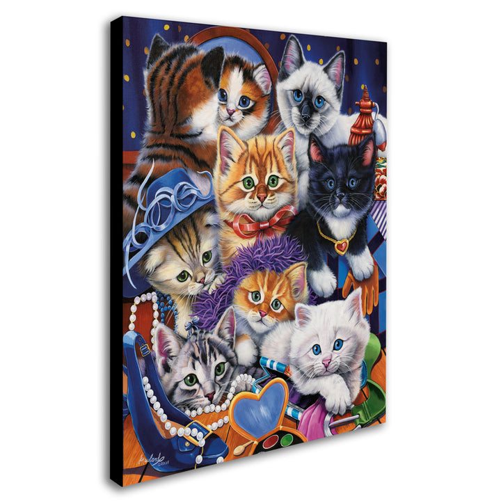 Jenny Newland Kittens In Closet 14 x 19 Canvas Art Image 3