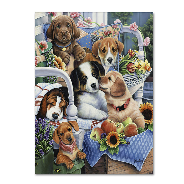 Jenny Newland Country Pups 14 x 19 Canvas Art Image 1