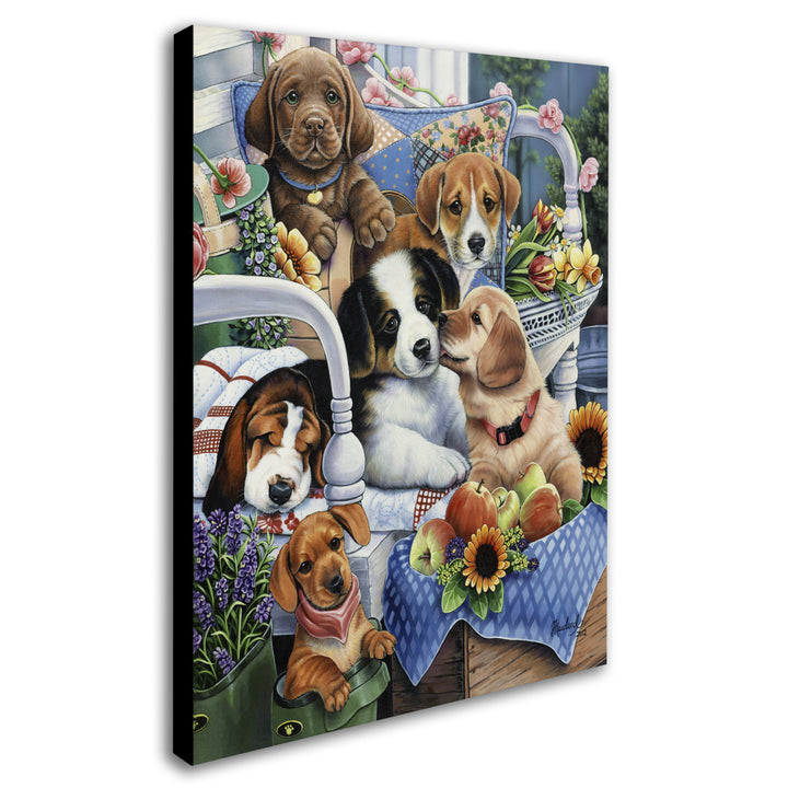 Jenny Newland Country Pups 14 x 19 Canvas Art Image 3