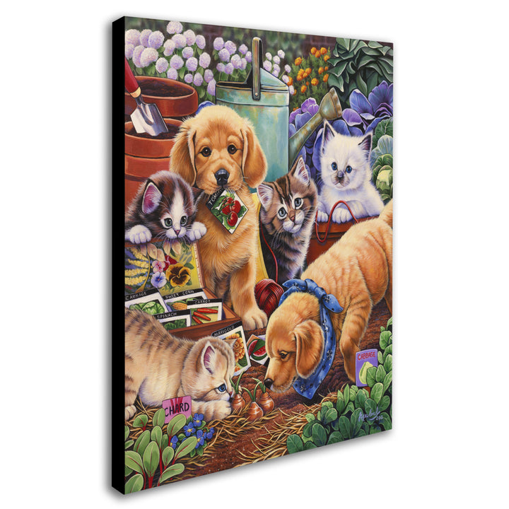 Jenny Newland Helpful Garden Paws 14 x 19 Canvas Art Image 3