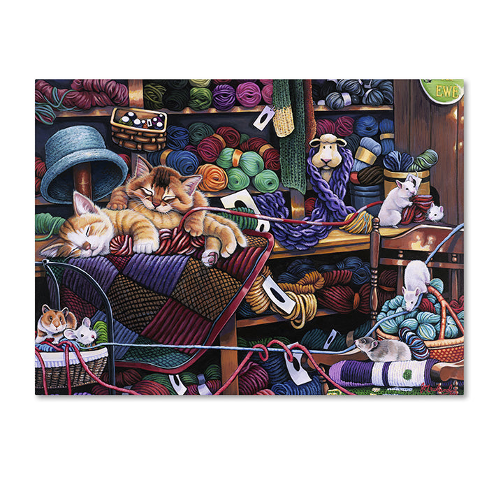 Jenny Newland While Kittens Are Away 14 x 19 Canvas Art Image 1