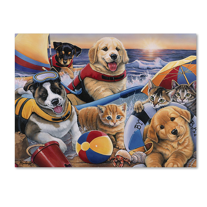 Jenny Newland Beach Buddies 14 x 19 Canvas Art Image 1