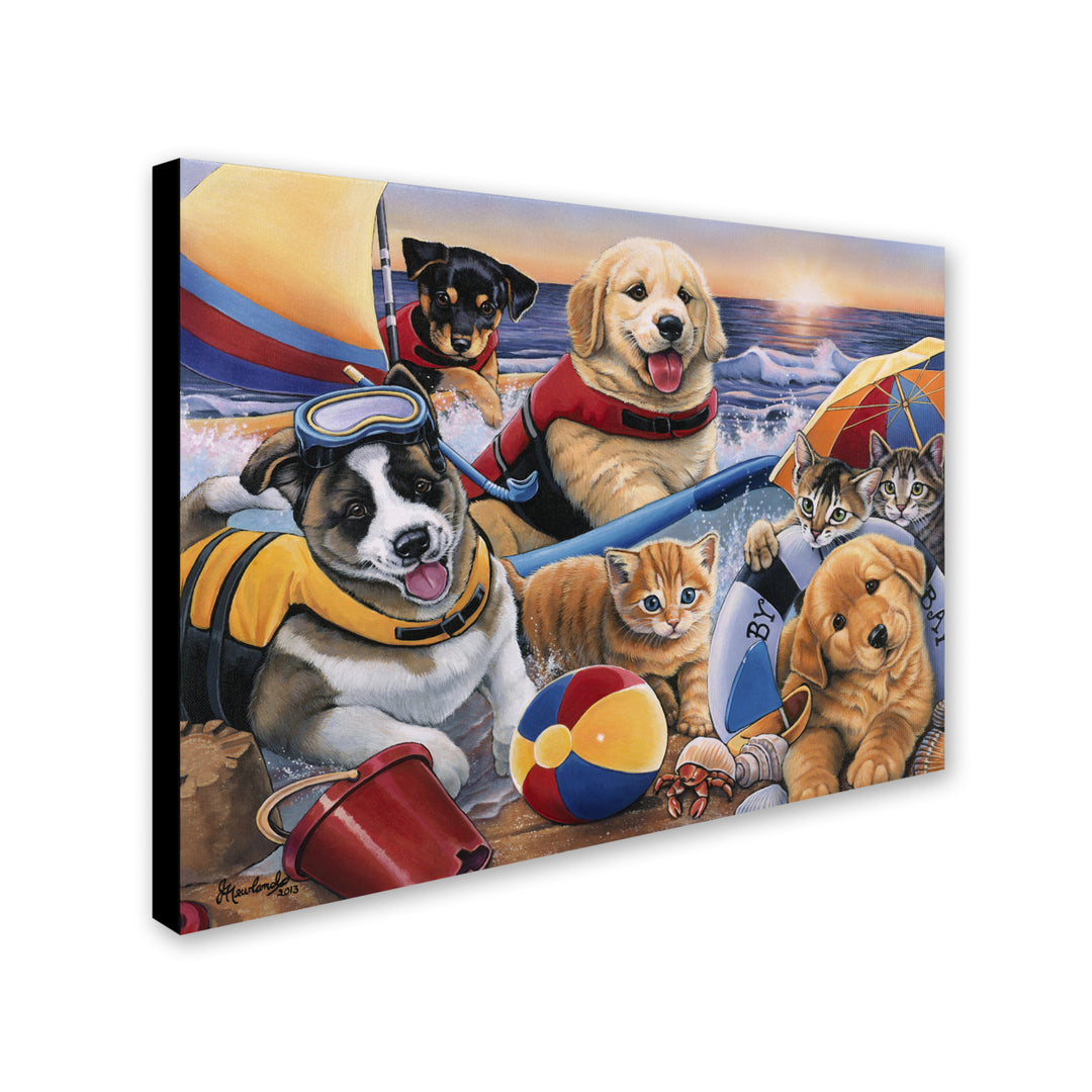 Jenny Newland Beach Buddies 14 x 19 Canvas Art Image 3