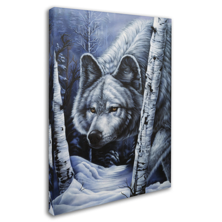 Jenny Newland White Wolf 14 x 19 Canvas Art Image 3