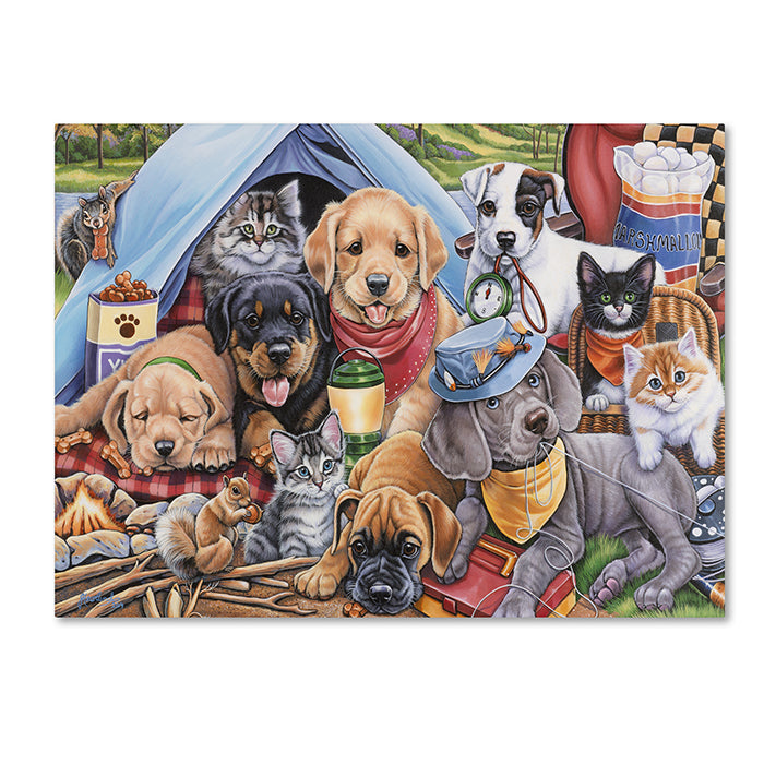 Jenny Newland Camping Buddies 14 x 19 Canvas Art Image 1