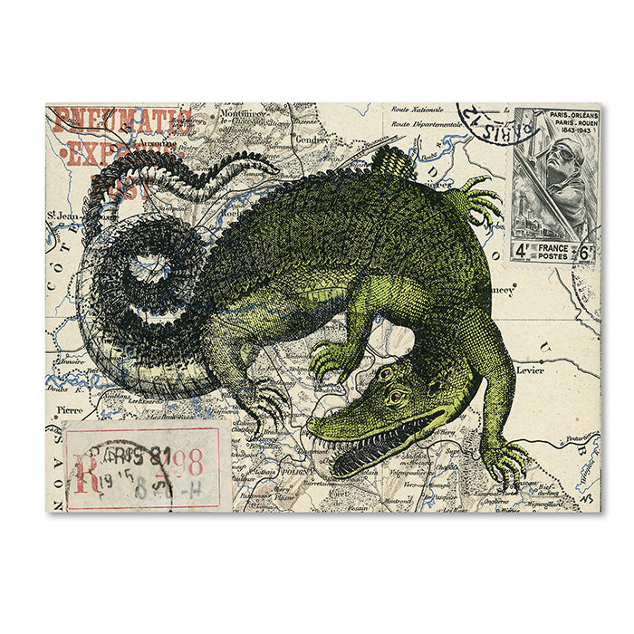 Nick Bantock Croc Map 14 x 19 Canvas Art Image 1