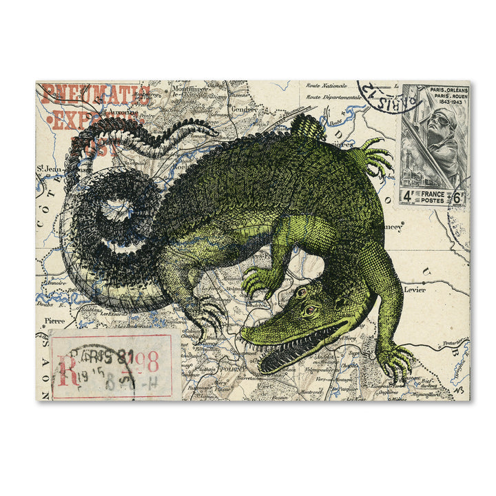 Nick Bantock Croc Map 14 x 19 Canvas Art Image 2