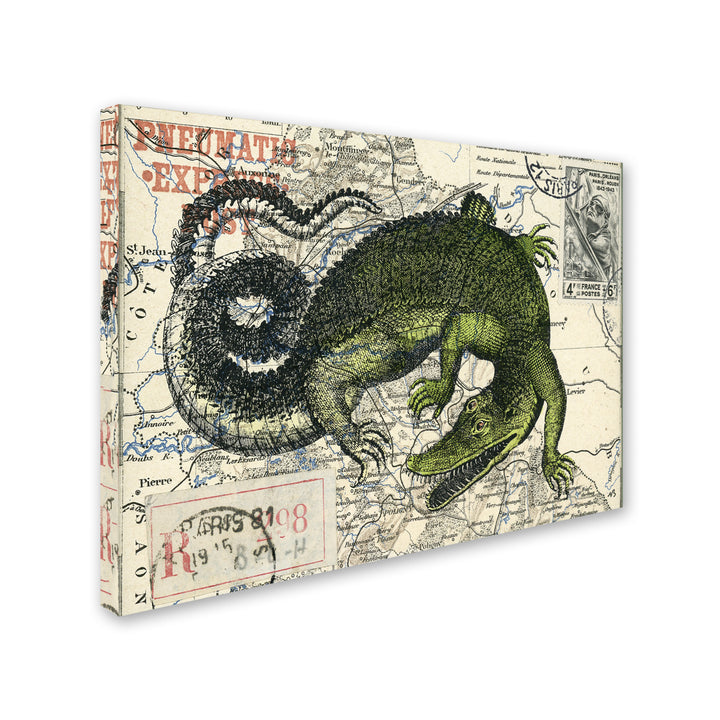 Nick Bantock Croc Map 14 x 19 Canvas Art Image 3