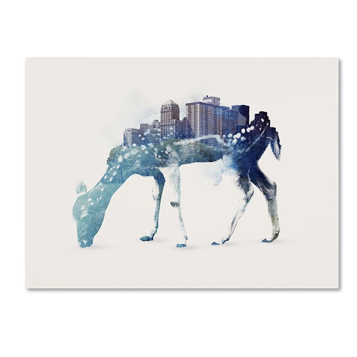 Robert Farkas City Deer 14 x 19 Canvas Art Image 1