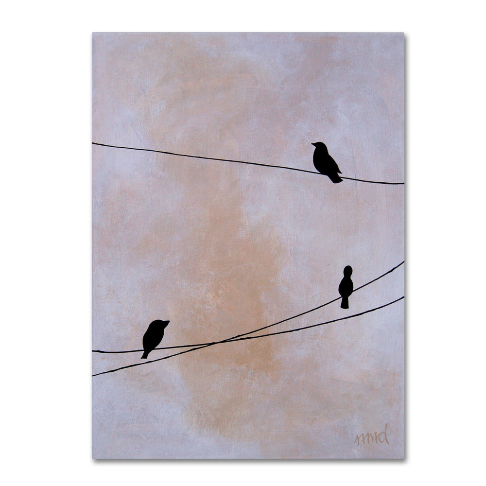 Nicole Dietz Bird on Wire White 14 x 19 Canvas Art Image 2