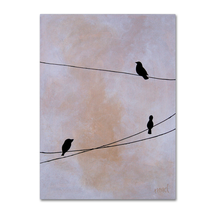 Nicole Dietz Bird on Wire White 14 x 19 Canvas Art Image 2