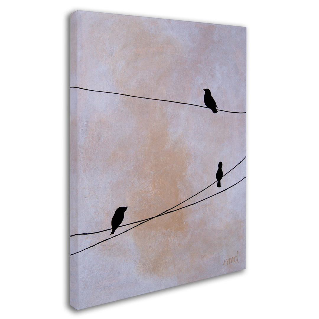 Nicole Dietz Bird on Wire White 14 x 19 Canvas Art Image 3