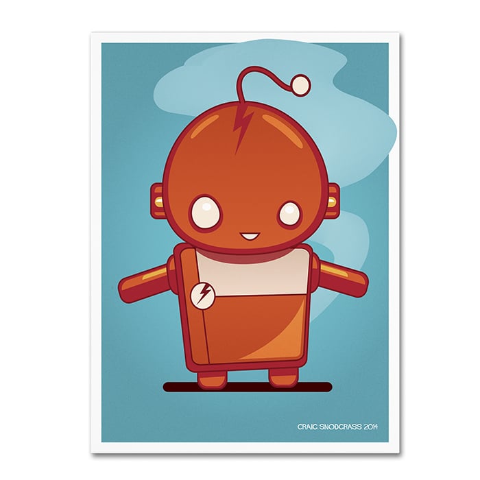 Craig Snodgrass Retro Robot Orange 14 x 19 Canvas Art Image 1