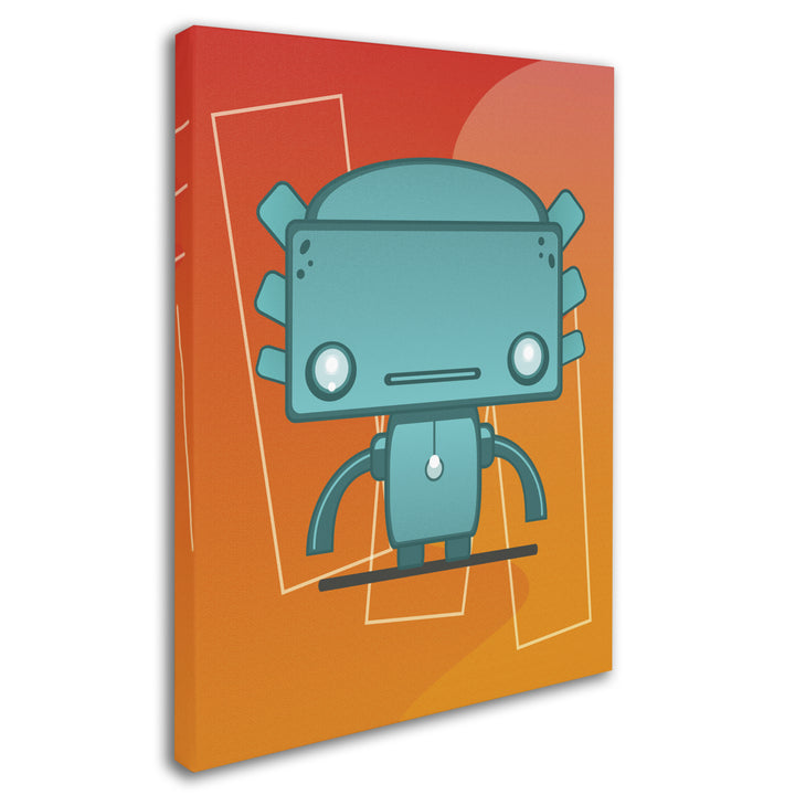 Craig Snodgrass Retro Robot Aqua 14 x 19 Canvas Art Image 3