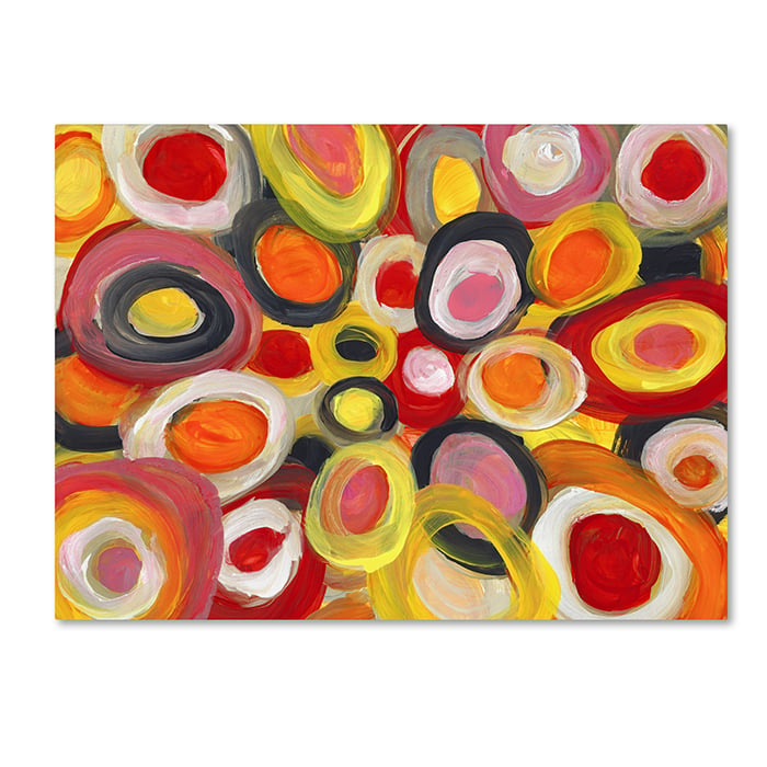 Amy Vangsgard Colorful Abstract Circles 14 x 19 Canvas Art Image 1