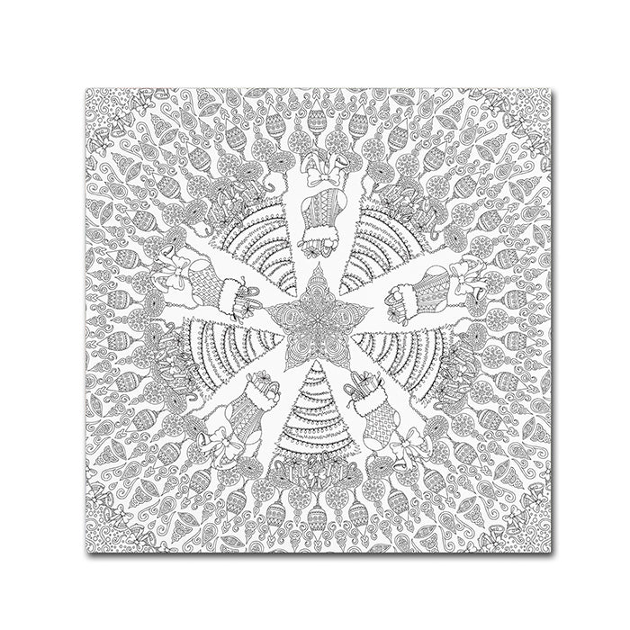 Hello Angel Christmas Tree Mandala 14 x 19 Canvas Art Image 1