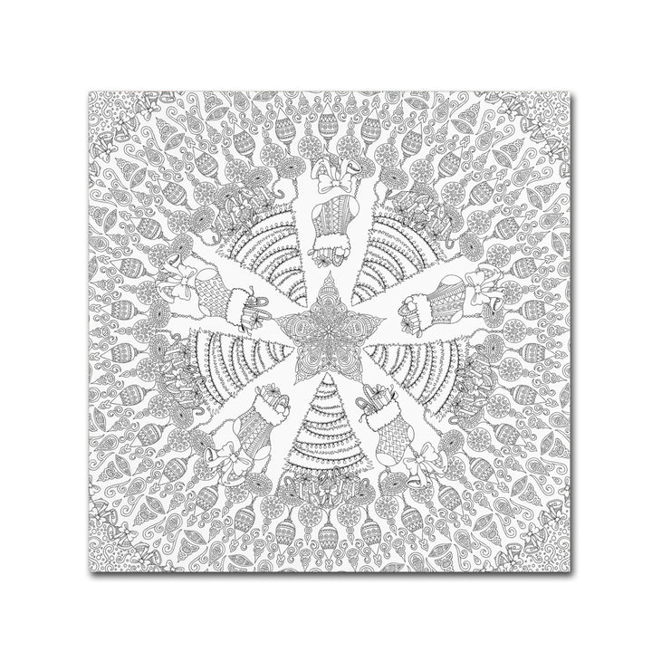 Hello Angel Christmas Tree Mandala 14 x 19 Canvas Art Image 2