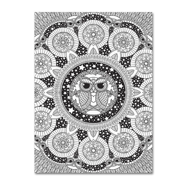 Hello Angel Night Owl Mandala 14 x 19 Canvas Art Image 1