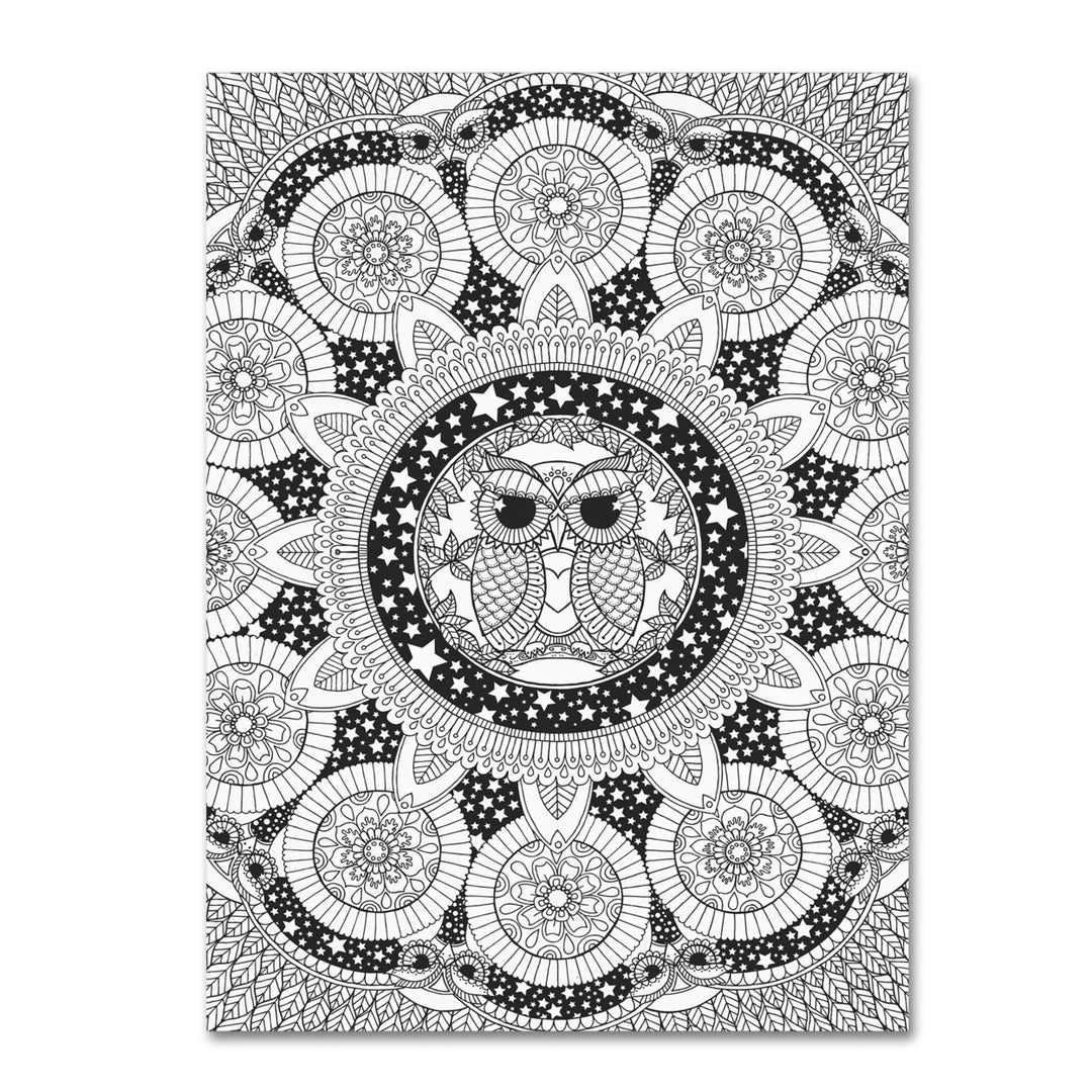 Hello Angel Night Owl Mandala 14 x 19 Canvas Art Image 2