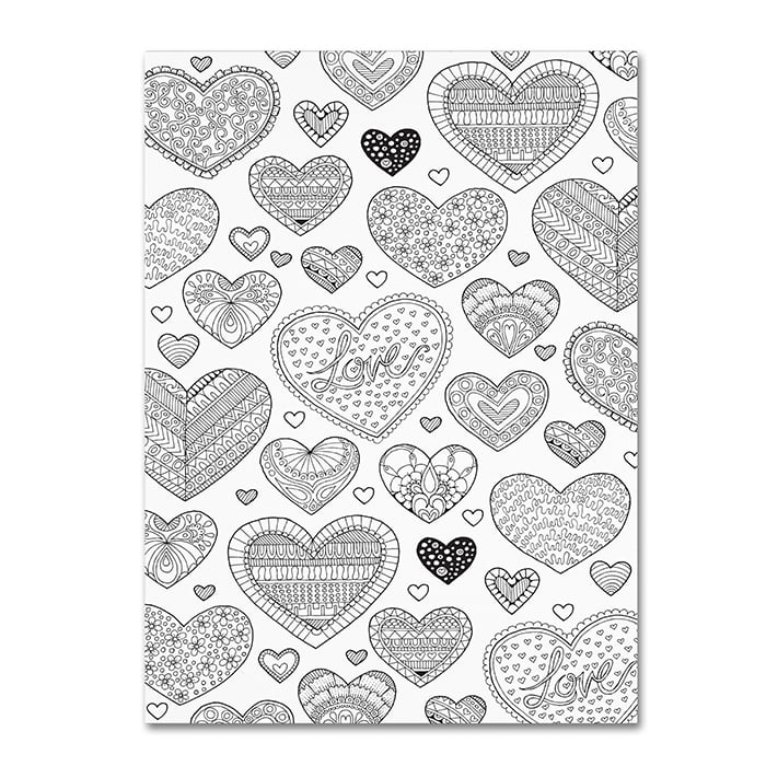 Hello Angel Hearts on Hearts 14 x 19 Canvas Art Image 1