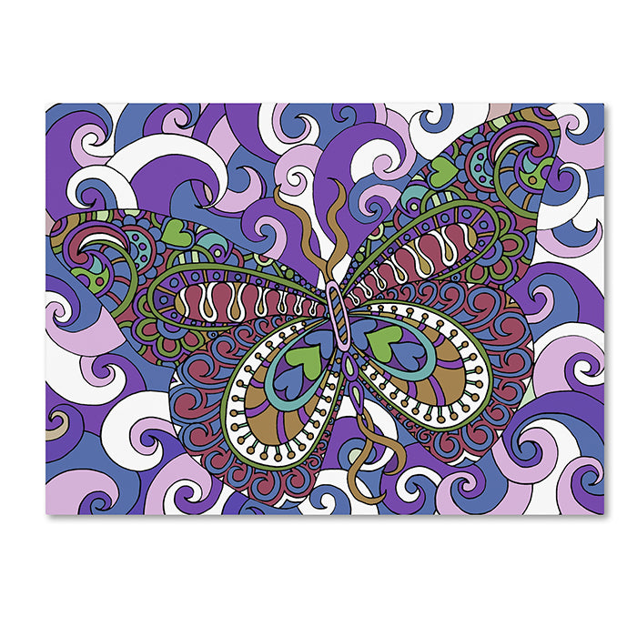 Kathy G. Ahrens Bashful Garden Butterfly Soaring 14 x 19 Canvas Art Image 1