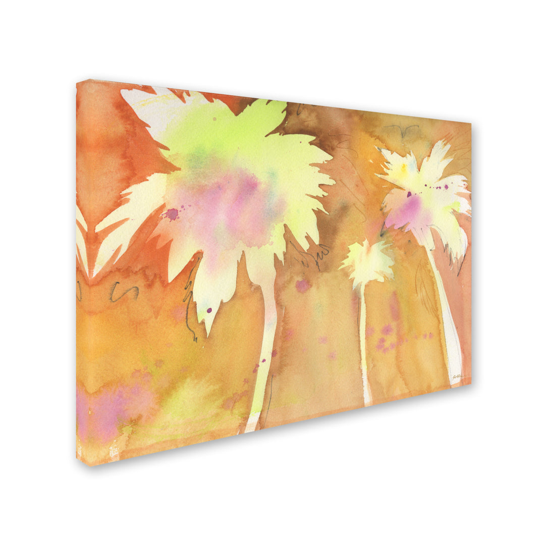 Sheila Golden Sunset Palms 14 x 19 Canvas Art Image 3