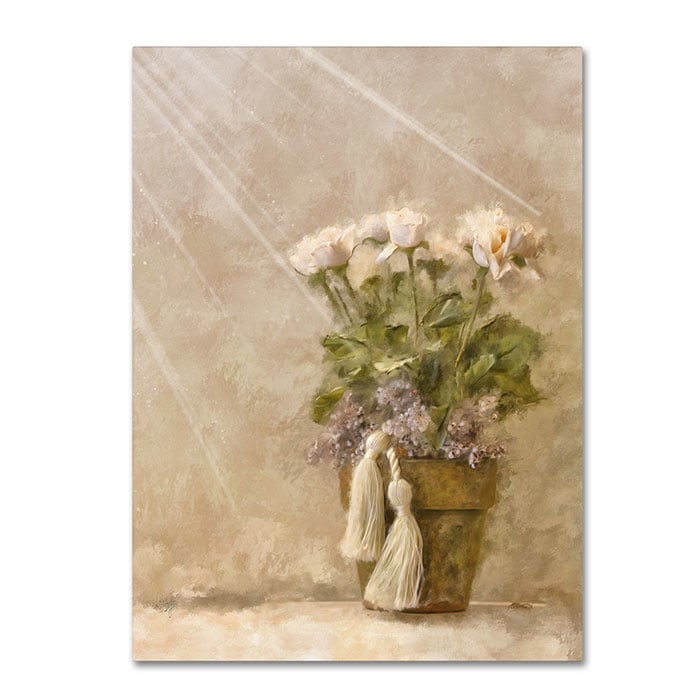 Lois Bryan White Roses in the Light 14 x 19 Canvas Art Image 1