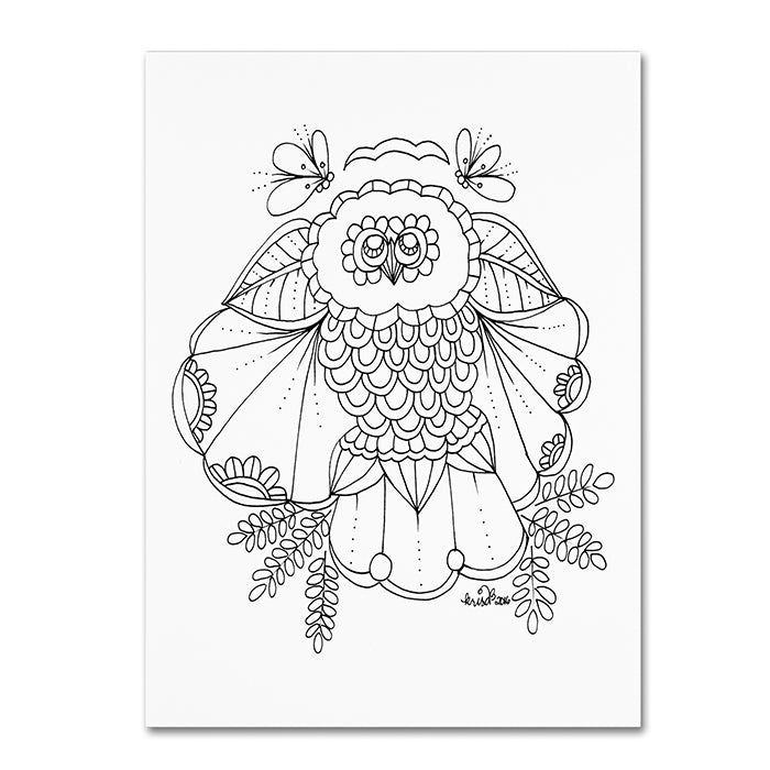 KCDoodleArt Flower Owl 14 x 19 Canvas Art Image 1