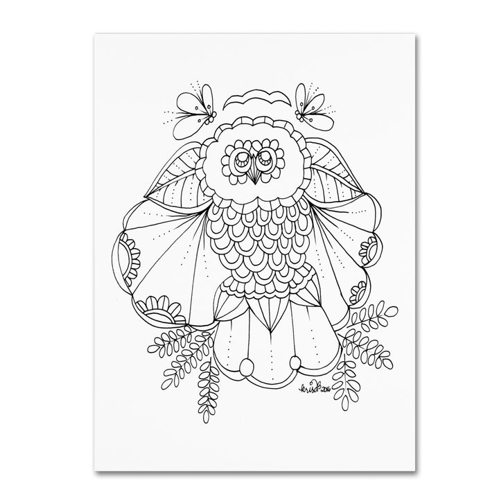 KCDoodleArt Flower Owl 14 x 19 Canvas Art Image 2