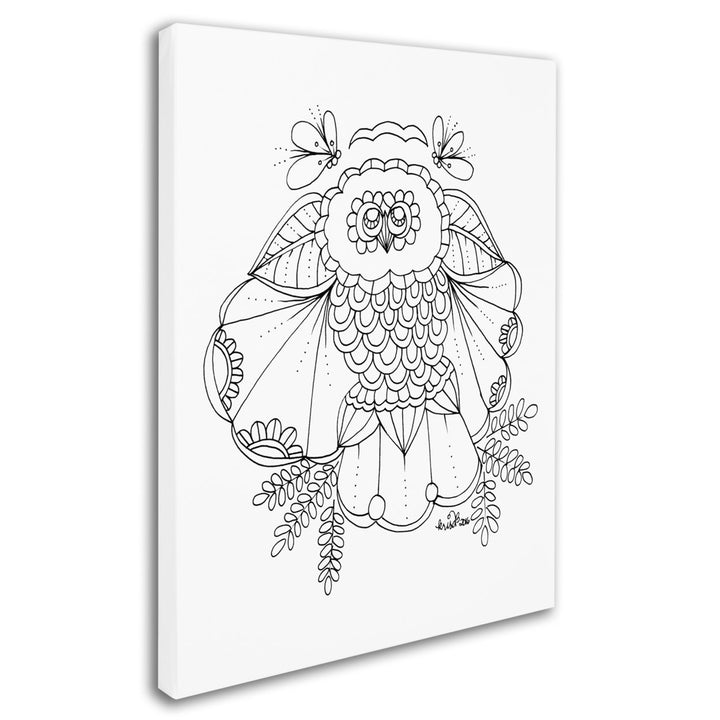 KCDoodleArt Flower Owl 14 x 19 Canvas Art Image 3