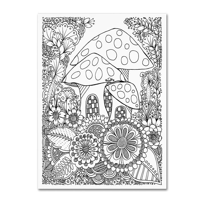 KCDoodleArt Mushroom House 14 x 19 Canvas Art Image 1