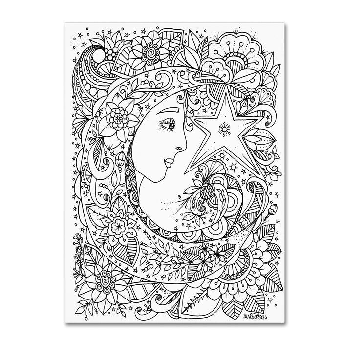 KCDoodleArt Moonface 14 x 19 Canvas Art Image 1