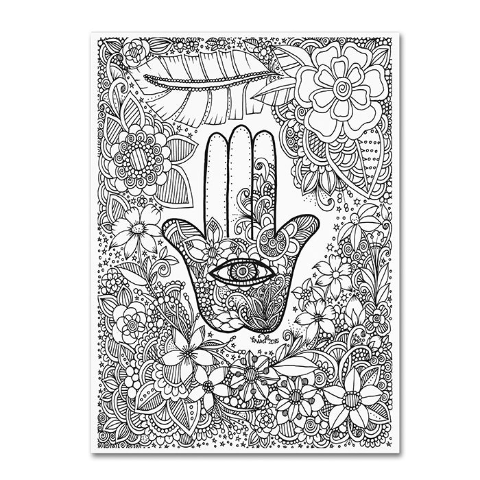 KCDoodleArt Hamsa Hand 14 x 19 Canvas Art Image 1