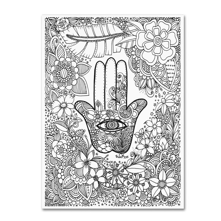 KCDoodleArt Hamsa Hand 14 x 19 Canvas Art Image 2