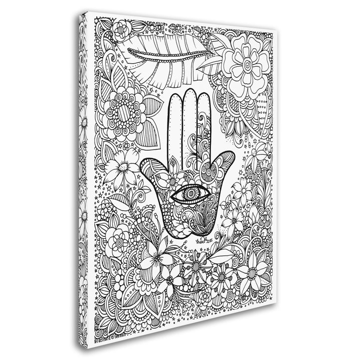 KCDoodleArt Hamsa Hand 14 x 19 Canvas Art Image 3