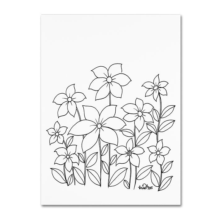 KCDoodleArt Simple Flower Doodle 1 14 x 19 Canvas Art Image 1