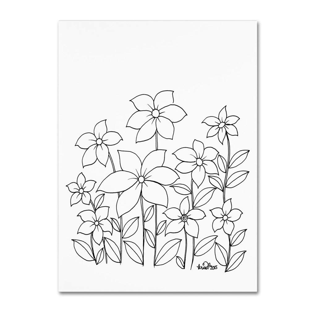 KCDoodleArt Simple Flower Doodle 1 14 x 19 Canvas Art Image 2