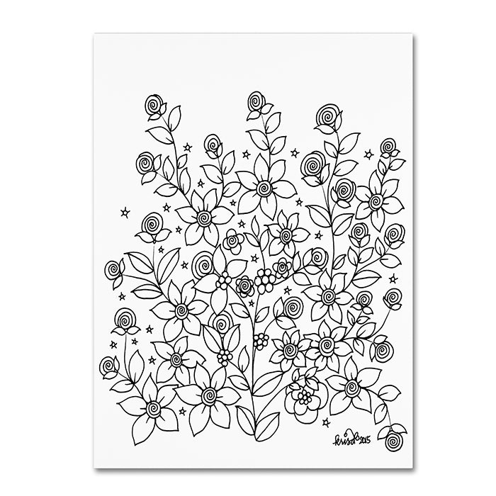 KCDoodleArt Simple Flower Doodle 2 14 x 19 Canvas Art Image 1