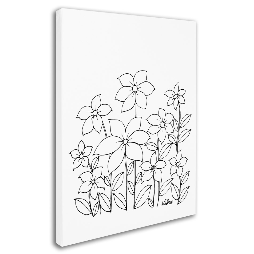 KCDoodleArt Simple Flower Doodle 1 14 x 19 Canvas Art Image 3