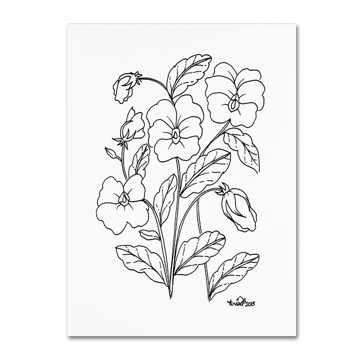 KCDoodleArt Simple Flower Doodle 3 14 x 19 Canvas Art Image 1